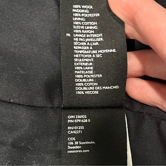 NEW COS Hooded Wool Parka In Charcoal Grey Size 36R - Picture 9 of 11